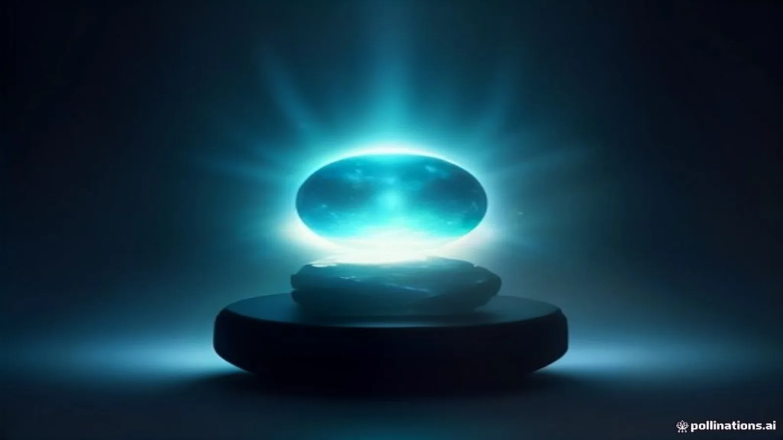 Dark render of a phone assembling from light particles beside a rising stack of glowing coin-shaped discs